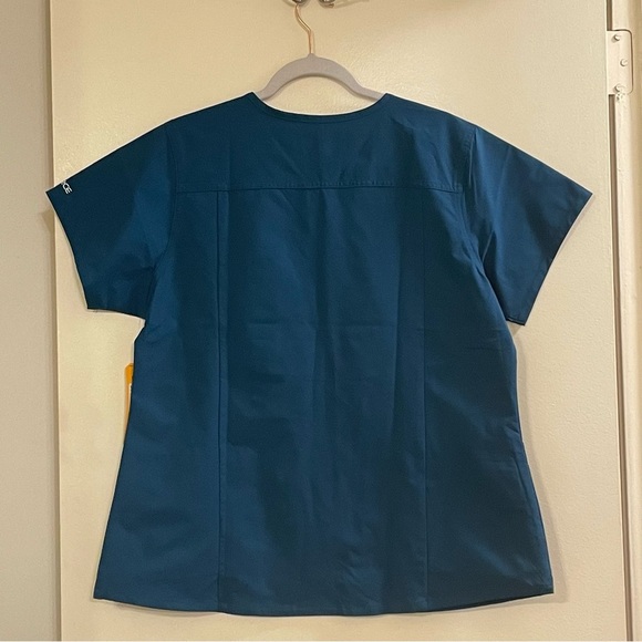 CARHARTT Force Essentials V-Neck Scrub Top in Caribbean Blue - Picture 7 of 10